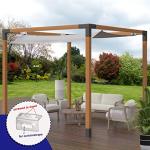 Steel 4*4 inch Elevated Wood Stand Pergola Kit with Black Powder Coated Brackets