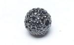 Black Crystal Pave Gun Black Plated Alloy Beads 8 / 10 / 12mm Pave Crystal Ball