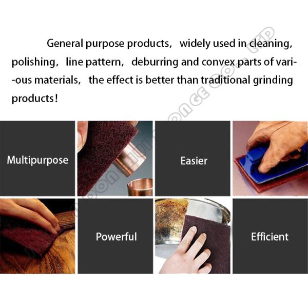 Purple Abrasive Scouring Pad 0.8cm Thickness Customizable Abrasive Scrubbing Pad