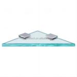 Wall Mounted Triangle Shape Flat Tempered Glass Shelf for Interior Bathroom