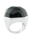 925 Silver White Black Agate Rings For Women Sterling Silver Thumb Rings Unique