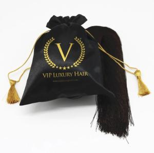 Wholesale ROHS Black Satin Drawstring Bag Pouch Hair Extention Wig Package from china suppliers