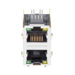 LPJG17561AGNL 1000 Base-T 8P8C Shielded 2x1 Port RJ45 Female Connectors