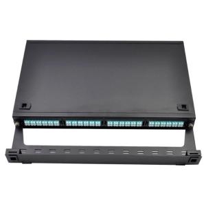 Wholesale 1U MTP Cassette Module 96F MPO To LC Patch Panel Rack Mount Black from china suppliers