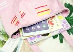 High Color Fastness Gift Canvas Tote Bags With Zipper Closure And Inside Pockets