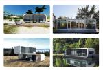 Steel Modern Double Tempered Glass Design Prefab House for Office and Apple