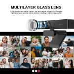 Dual Microphones And Privacy Shutter F2.0 Wide Angle Webcam 90 Degree