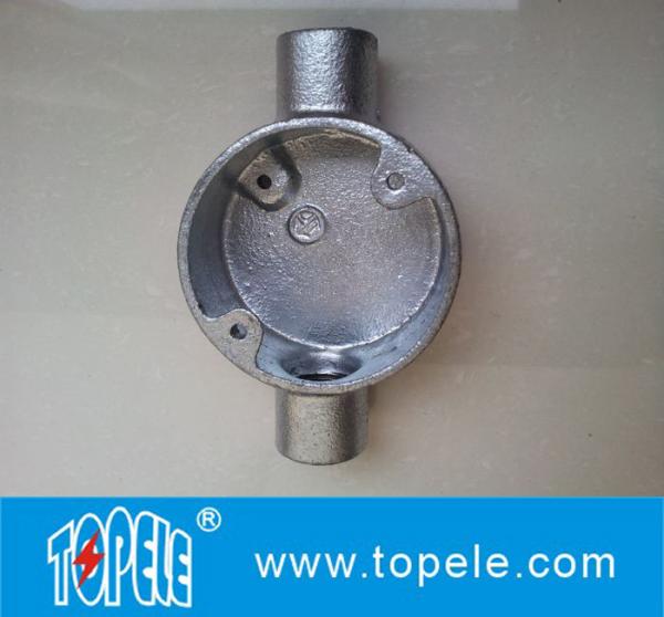 BS4568 Two Way Malleable Iron / Aluminum Circular Electrical Junction Box -
