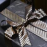 FAMOUS Black Gilding Custom Silk Ribbon Printed For Logo Gifts Tapes Webbing