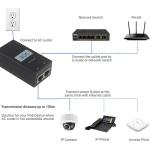 10/100/1000Mbps 12V 24V 48V Passive Poe Injector Ip Camera Poe Injector
