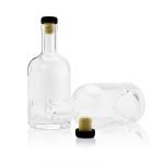 Heavy Base Vodka Bottles Brewing For 750ml Clear Bordeaux Glass Liquor Bottles