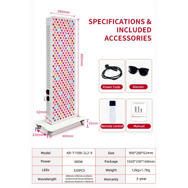 Full Body 9 Wavelength Infrared Red Light Therapy Panels