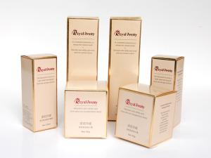 Wholesale Customized Size Design Gold Color Hot Stamping Carton Box Printing for Cosmetic Packaging from china suppliers