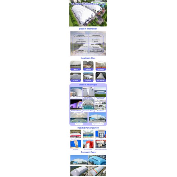 PTFE PVDF Inflatable Sports Dome Air Membrane Dome Tent For Tennis