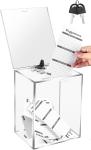 Acrylic Donation Box, 9.8" x 9.8" x 9.8" Large Ballot Box, Suggestion Box with