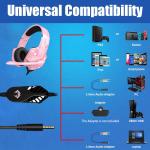 G9000 Max PS4 Gamer Gaming Wired Earphones Pink Stereo VR Headsets With Mic OEM