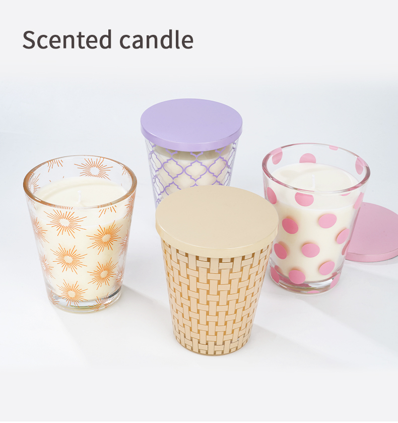 Glass Jar Scented Candle Customer's Requirements Luxury Home Decor Soy Wax Candles in Colored Glass Vessels