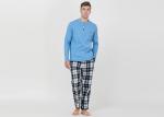 100% Cotton Slub Jersey Fabric Men'S Luxury Pajama Sets , Mens Matching Pajamas