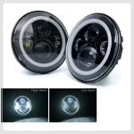 Perfect 7 inch LED Headlights RGB Halo Ring Angel Eyes 7” Round Multicolor DRL