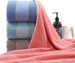 Highly Absorbent 32S Cotton Towel with Gold Edge and Solid Color Cut Pile