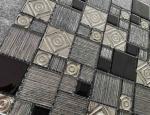 Polished Foil 30X30cm Decorative Mosaic Tiles Square Metal Mix Clear Crystal 1