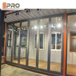 Heat Insulation Aluminium Glass Folding Doors Double Glazed Folding Doors room