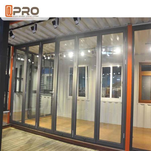 Heat Insulation Aluminium Glass Folding Doors Double Glazed Folding Doors room