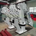 Marine Telescopic Offshore Pedestal Crane Knuckle Silver Boom Hydraulic 0.6T 8M