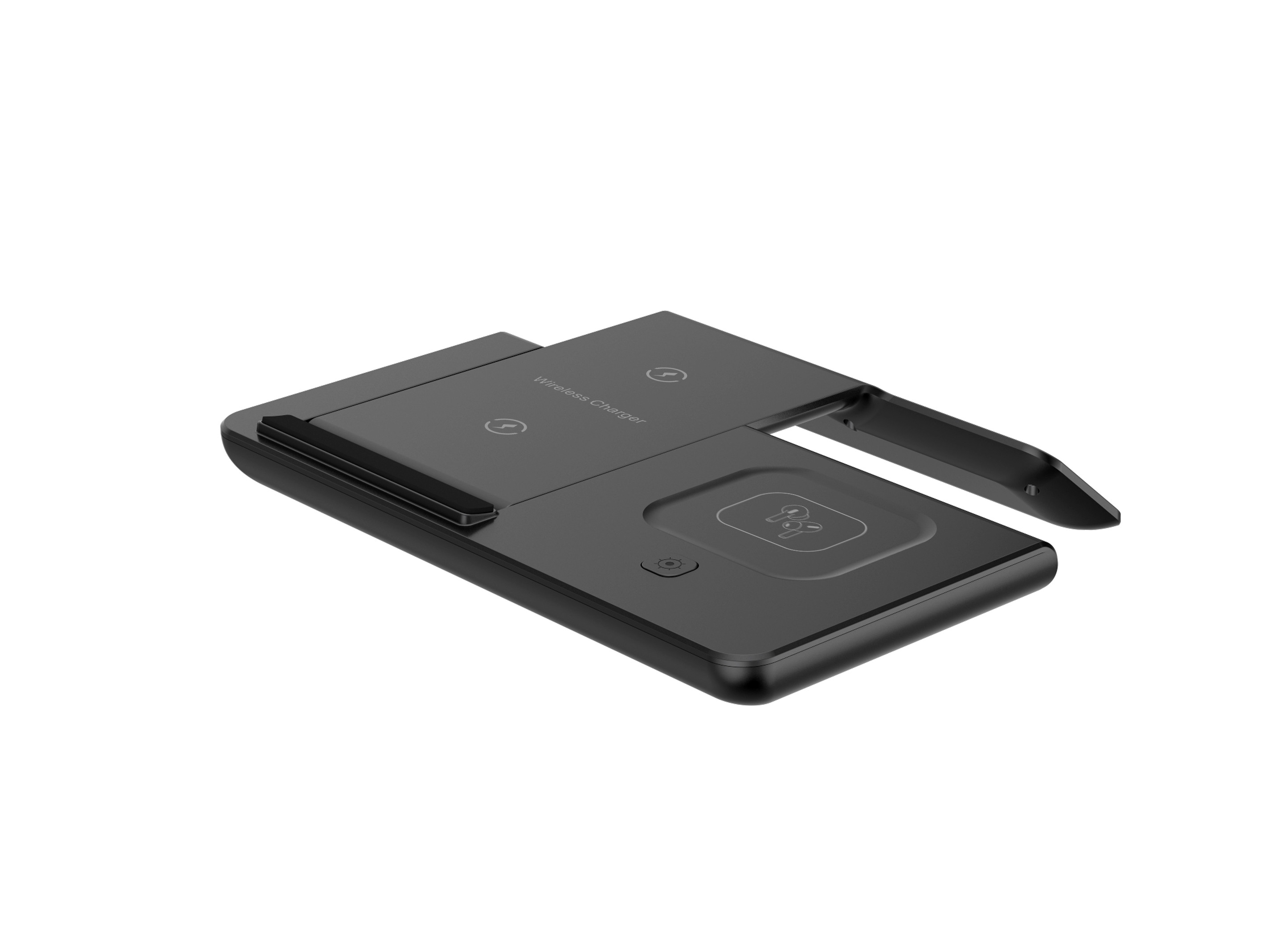 LED Light Multifunction Wireless Charger for 15W Fast Charging and Qi-enabled Devices