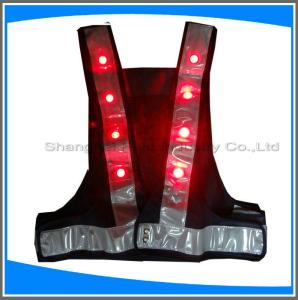 Wholesale LED traffic safety vest,100% ployester,factory supplier high visibility safety vest with led light led reflective safety from china suppliers