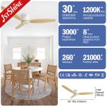 ROHS Solid Wood 52 Inch Smart App Control Wifi Ceiling Fan 220V With DC Motor