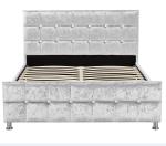Platform Double Size Crushed Velvet Ottoman Bed European Style Customized