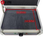 220v Electric Contact Grill with Full Grooved Plates and Dismountable Oil