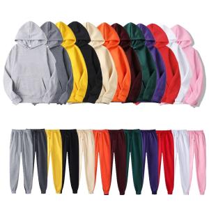 Wholesale High Quality 100% Polyester Heat Transfer Tracksuit Hoodie Custom Design Plain Men Sweatsuit Sets for Sublimation from china suppliers