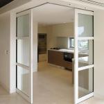 High Strength Aluminum Corner Sliding Doors Embedded Hidden Sound Insulation