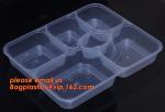 Food grade plastic disposable plastic take away bento box with 4 compartment