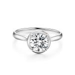 Classic Design Hot Sale Lab Grown Diamond Ring 18K White Gold Simple Style for