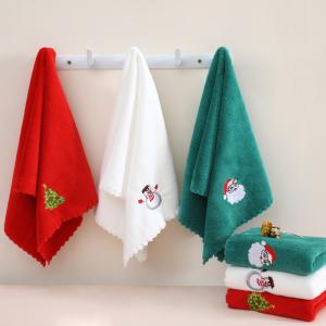 Wholesale Accompanied by Hand Gift Soft and Absorbent Christmas Towel in Coral Velvet for Year from china suppliers