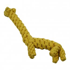 China Giraffe Cotton Rope Dog Toy For Puppy Aggressive Chewers Yellow Chewing Cute 15cm 110g on sale