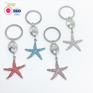 Wholesale Hot sale Creative Diamond Keychain Sea Series Exquisite Fashion Zinc Alloy Rhinestone Keyholder sea star crystal key Chain from china suppliers