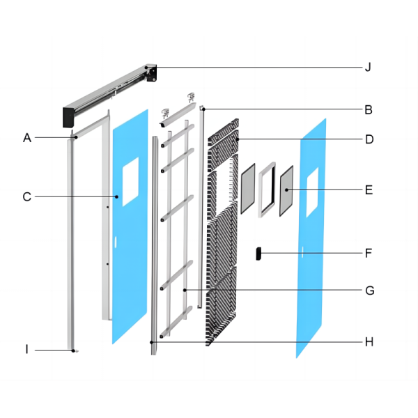 Custom Single Leaf Cleanroom Door Tempered Glass For Hospitals