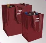 Promotional logo printed cheap reusable black pp woven shopping custom bags, PP