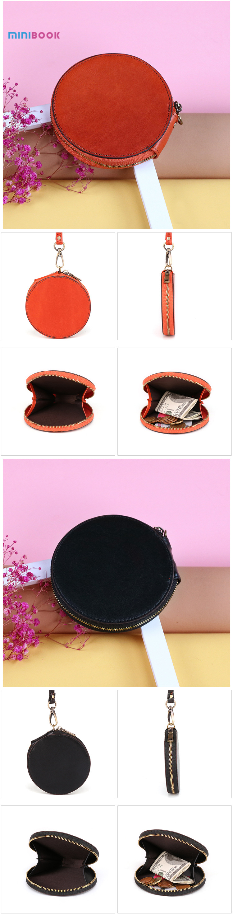 2022 Designs Short Wallet Length Genuine Leather Coin Purse for Women Highly OEM ODM