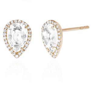 Wholesale 925 Sterling Silver 14K Gold Cubic Zircon Teardrop Shape Stud Earrings For Women Daily Jewelry from china suppliers