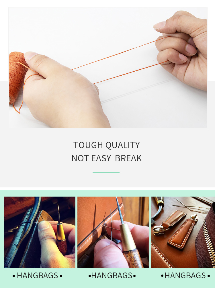 Dyed Color Polyester Nylon Waxed Thread for Small Cone Leather Sewing 7 Days Lead Time