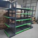 Mesh Convenience Store Diplay Shelf Light Duty Black Retail Display Shelving