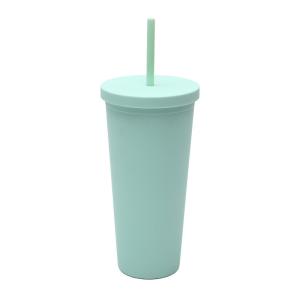 Wholesale Wide Mouth Single Wall 24 Ounce Plastic Tumblers Clear Custom Plastic Tumbler Cups Bulk With Straw And Lid Standard Size Cupholder Friendly from china suppliers