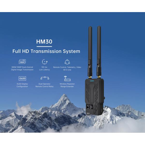 HM30 1080p 60fps 150ms Digital Image Transmission FPV System Long Range 30KM CE FCC Approved SBUS PWM Mavlink Telemetry OSD
