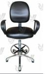 PU Leather ESD Cleanroom Chairs With Plastic Armrest