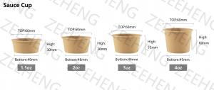 China ZH Wholesale Kraft Sauce cups 1.5oz 2oz 3oz 4oz Disposable Cups with Lids, Holy Communion Pudding Containers on sale